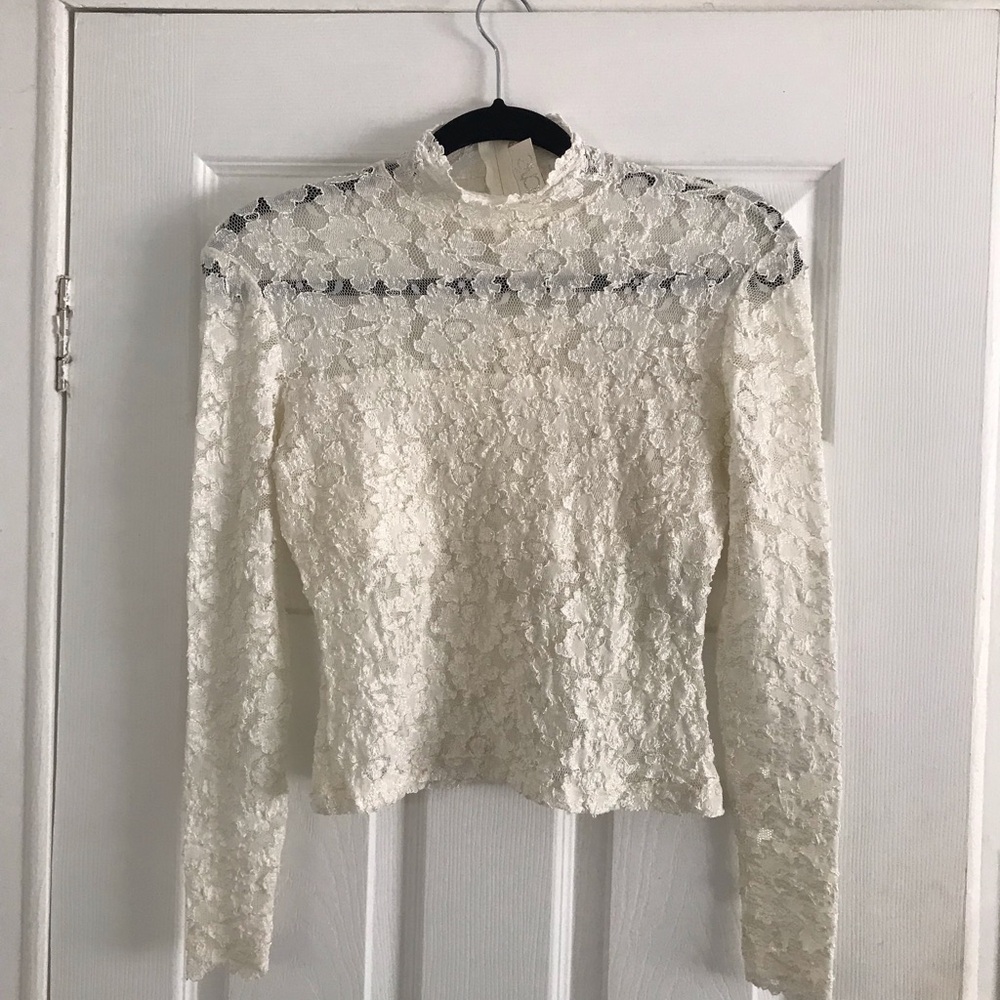Cache Ivory Floral Lace Top - Picture 2 of 4